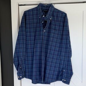 Lands' End No Iton Twill Plaid Men's Shirt